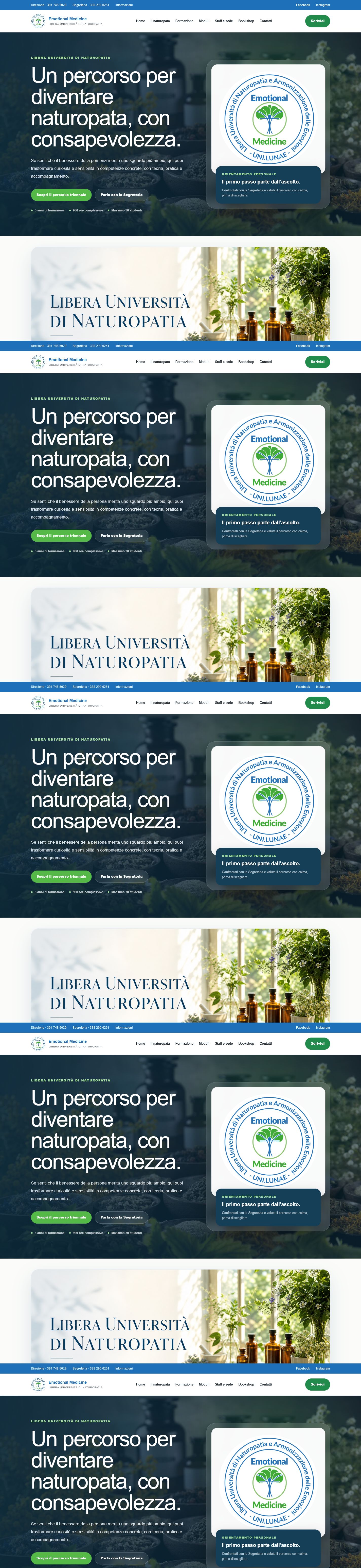 Homepage desktop del sito UNI L.U.N.A.E.