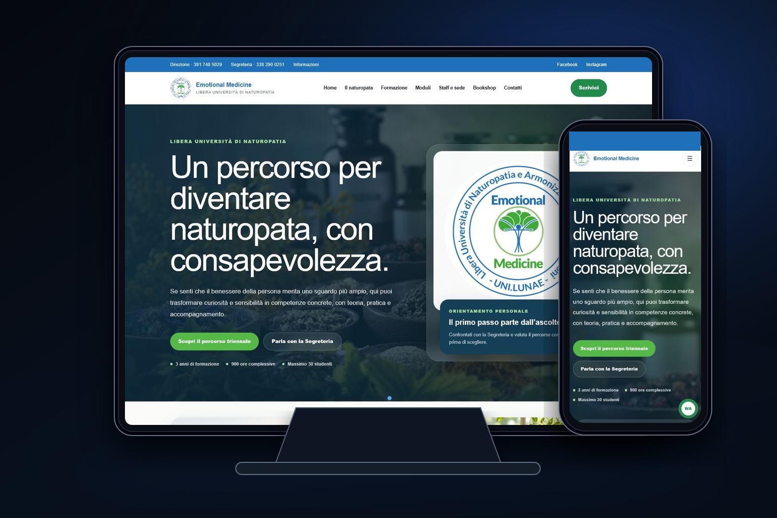 Rendering Libera Università di Naturopatia — UNI L.U.N.A.E.